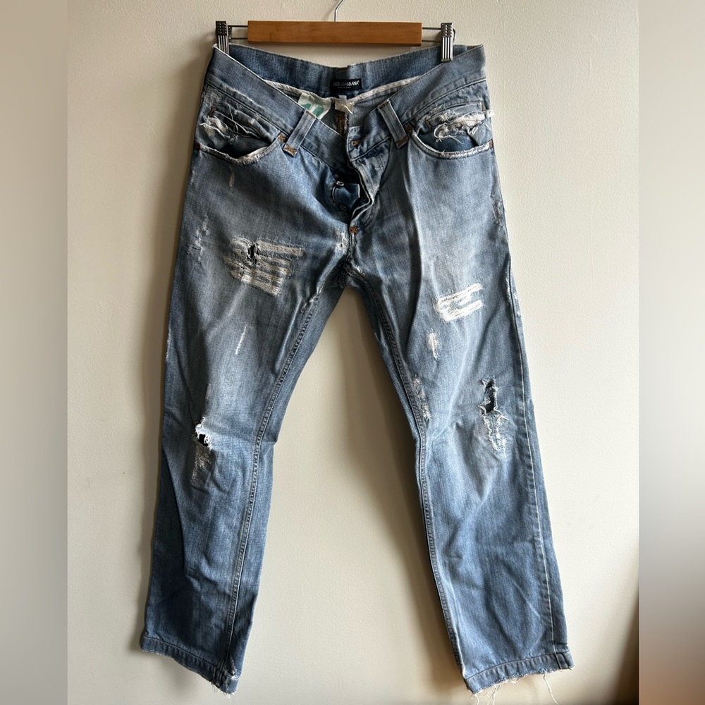 Dolce & Gabbana Distressed Jeans – Size IT 48 (Low-rise fit, W 6–8 equivalent)